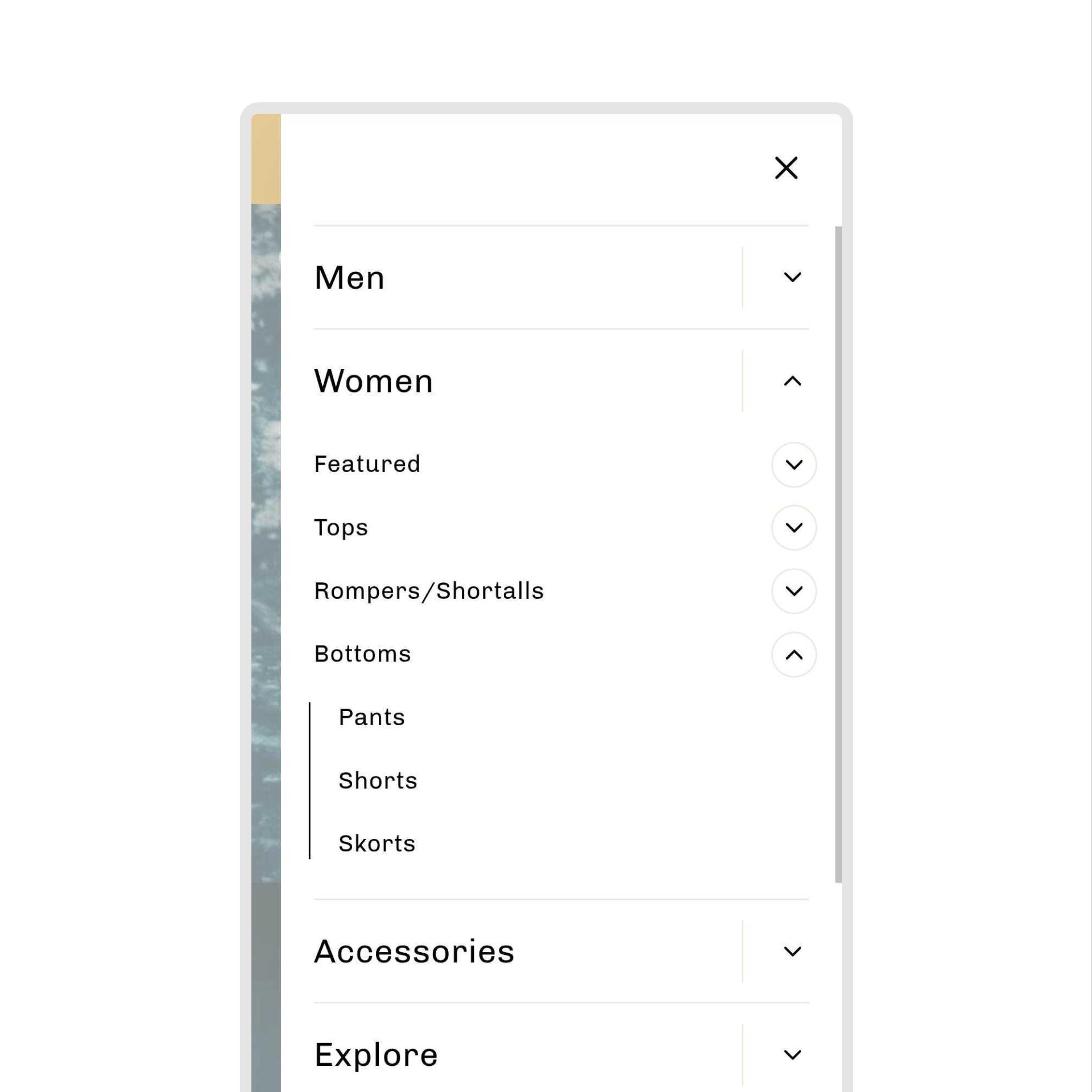 Mobile Menu Redesign – Control screenshot