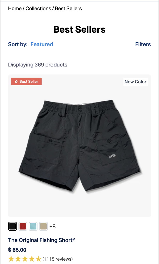 Collection pages redesign with improved visuals and navigation boosts desktop revenue and engagement – Control screenshot