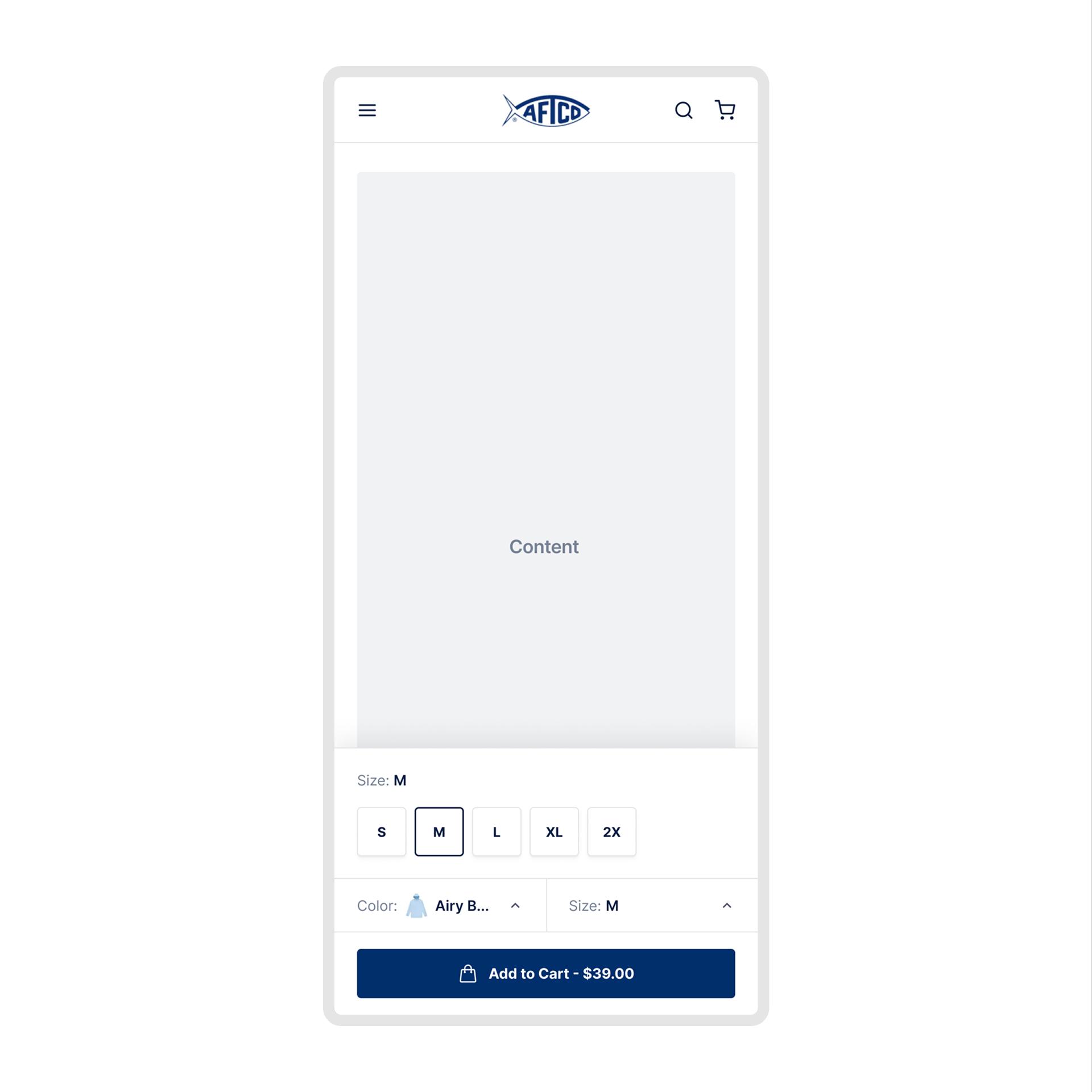 Top Mobile Sticky Add-To-Cart – Control screenshot