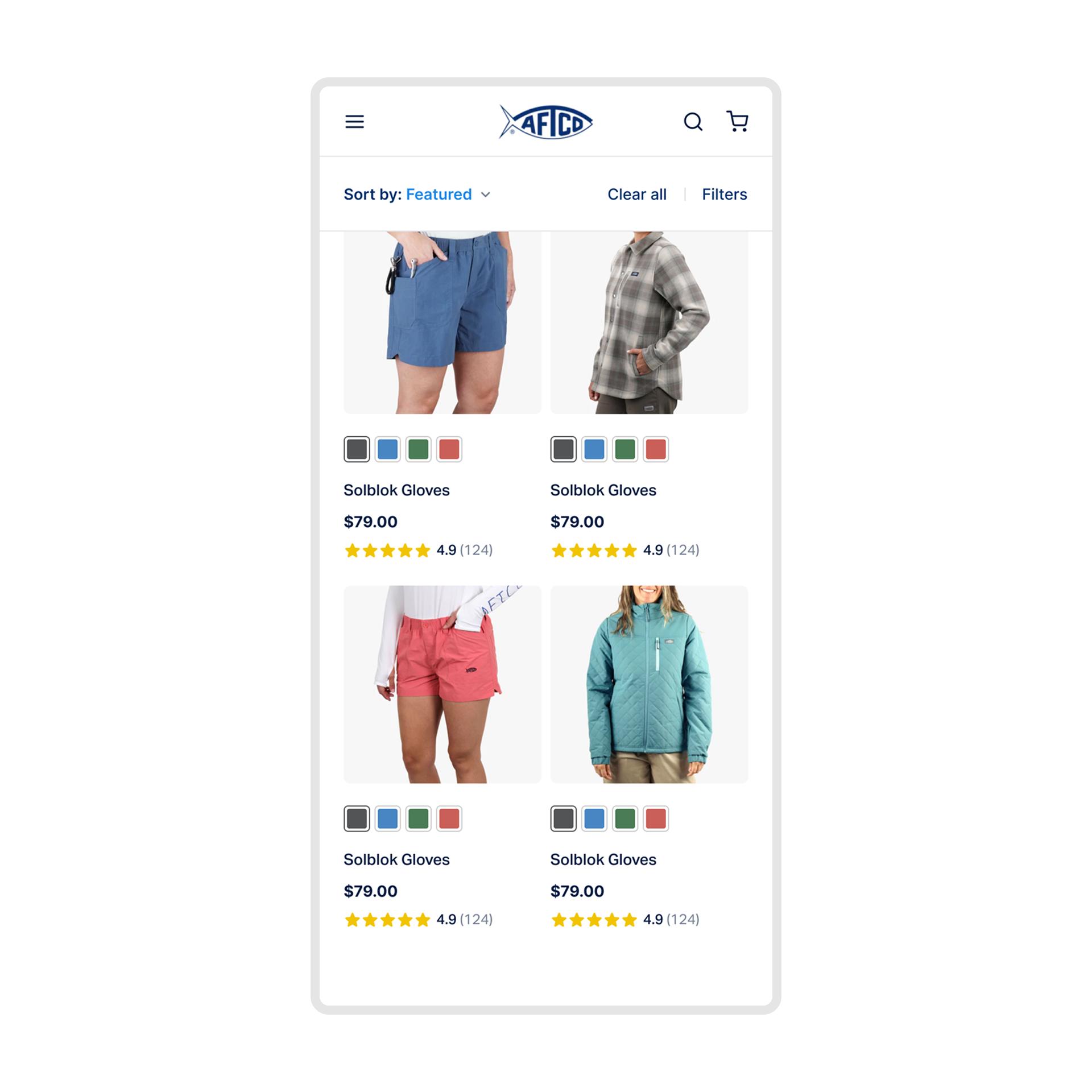 Sticky mobile filters boost product discovery and navigation accessibility – Variation screenshot