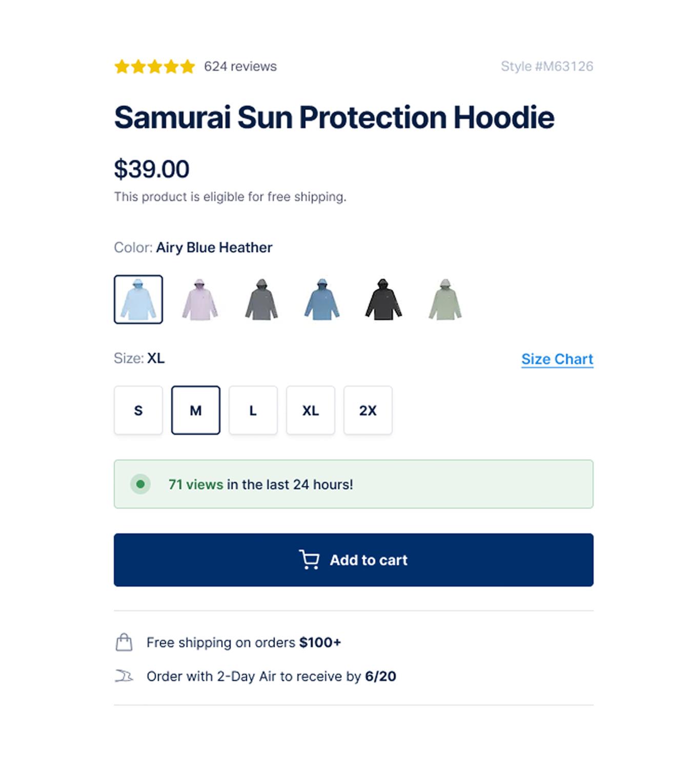 Adding Free Shipping Message Boosts Conversion – Variation screenshot