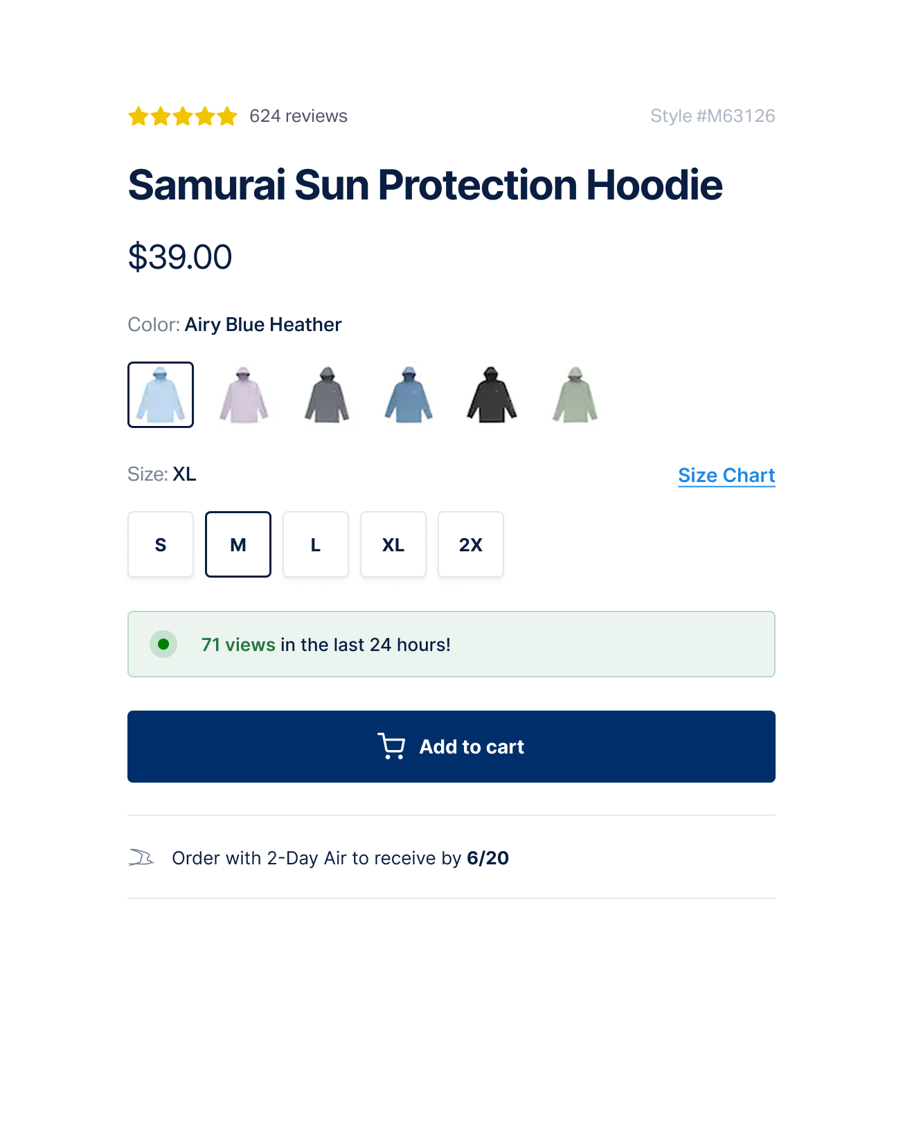 Adding Free Shipping Message Boosts Conversion – Control screenshot