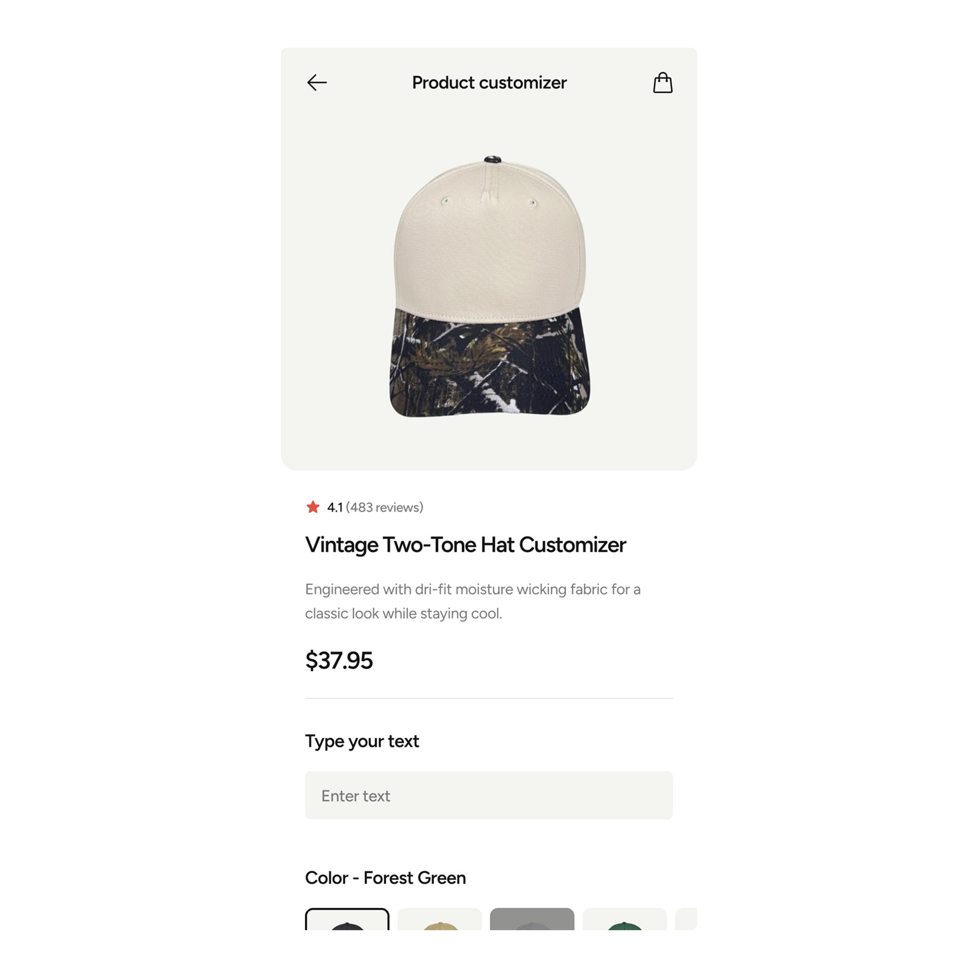 Enhanced Mobile Product Customizer – Variation screenshot