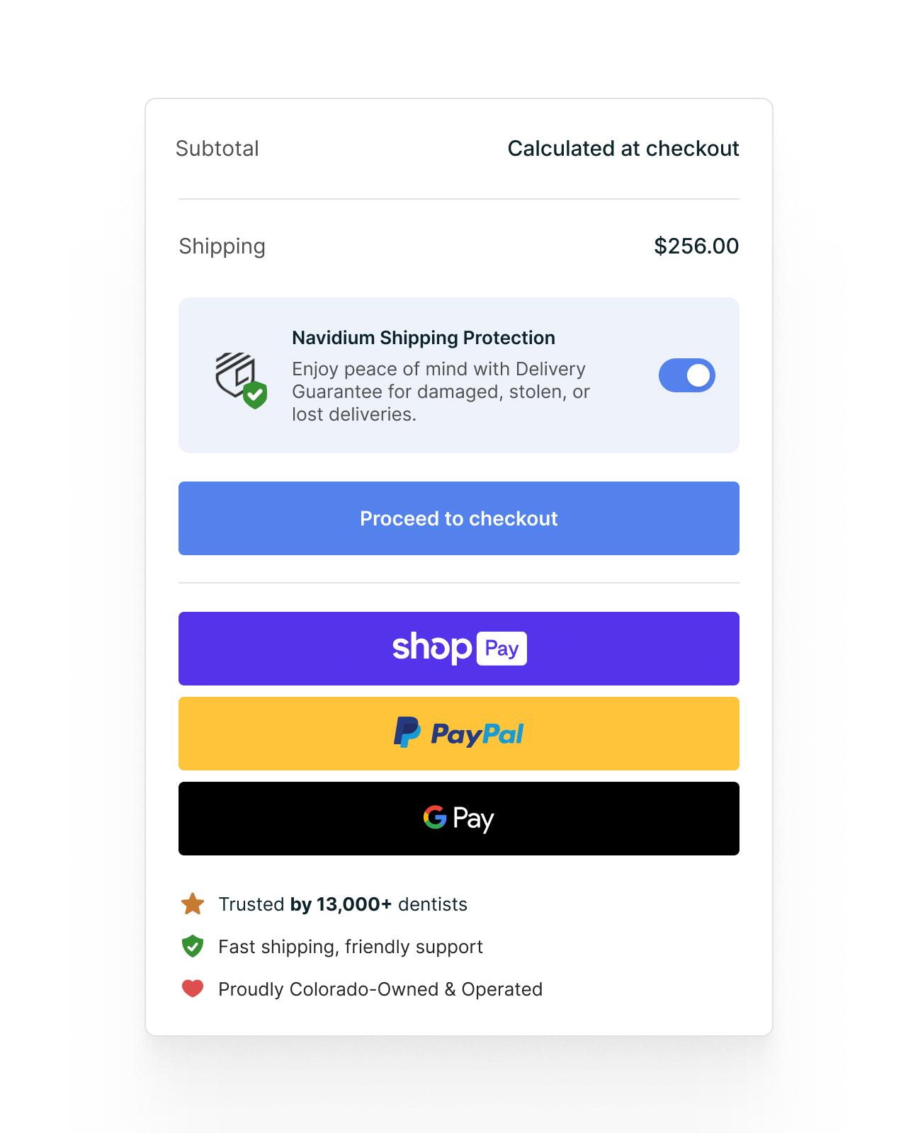 Trust Signals on Cart Page – Variation screenshot