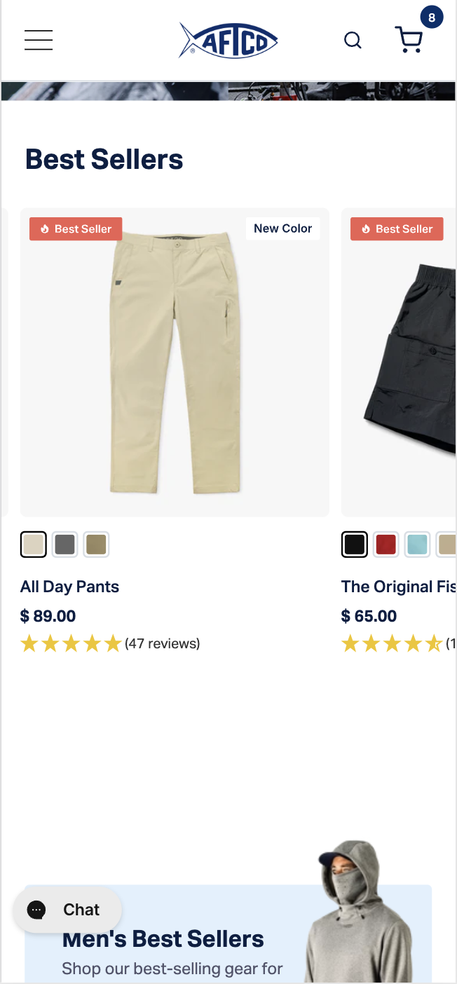 Homepage category slider with lifestyle images – Control screenshot