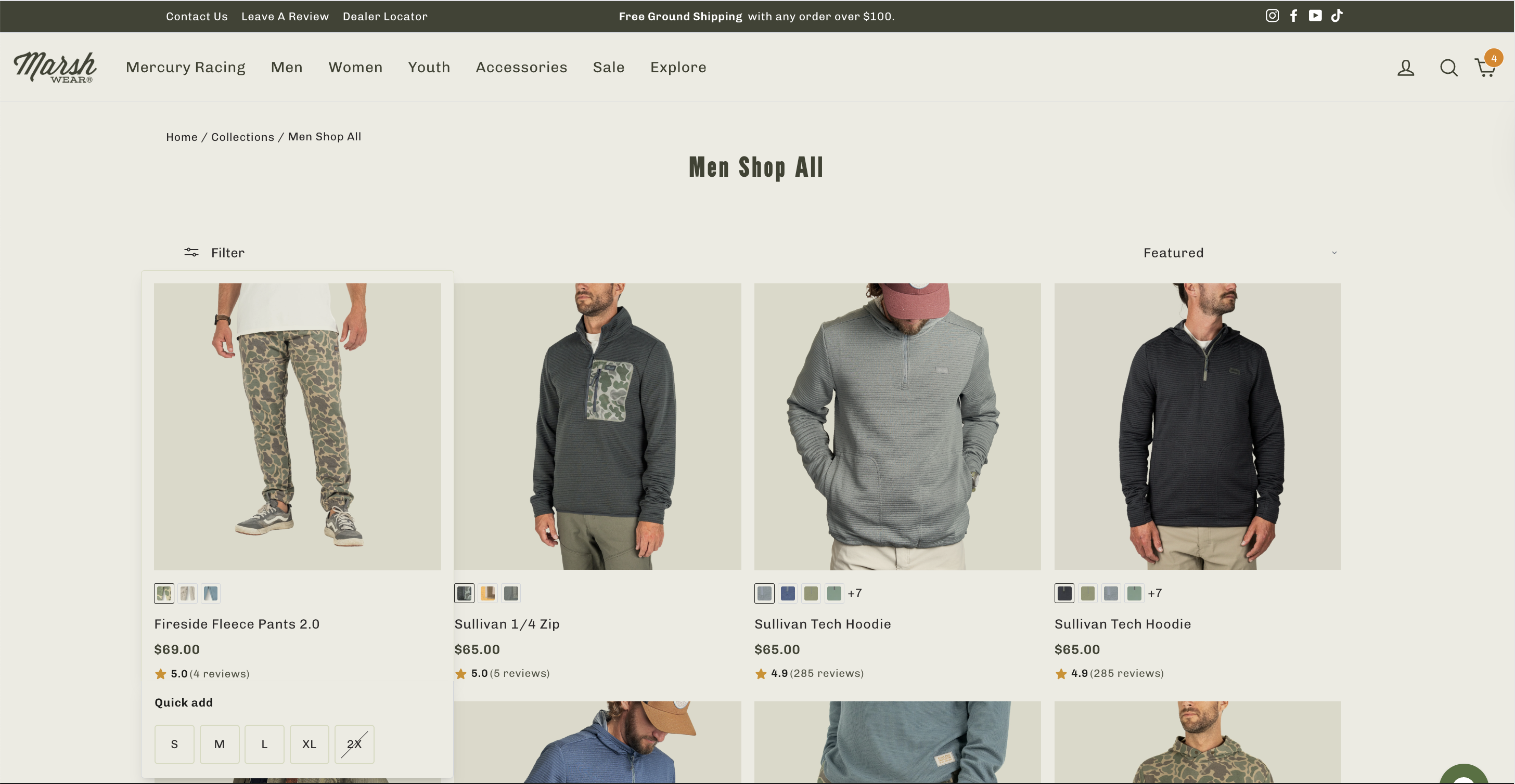 Clickable size buttons on hover boost collection page conversions and add-to-cart rate – Variation screenshot
