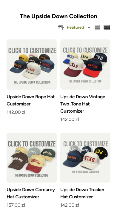 Enhanced Product Cards – Control screenshot
