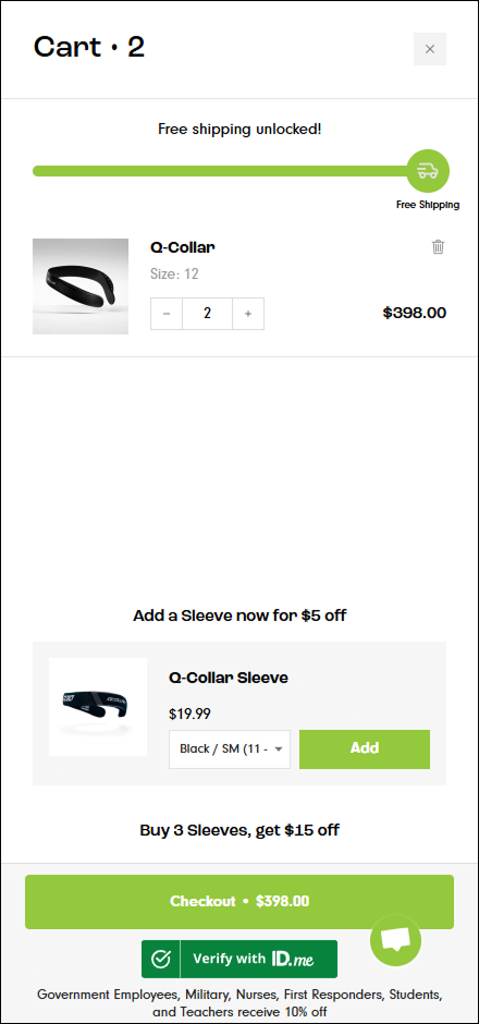 Minicart redesign increases checkout prominence and reduces distractions to boost conversions – Control screenshot