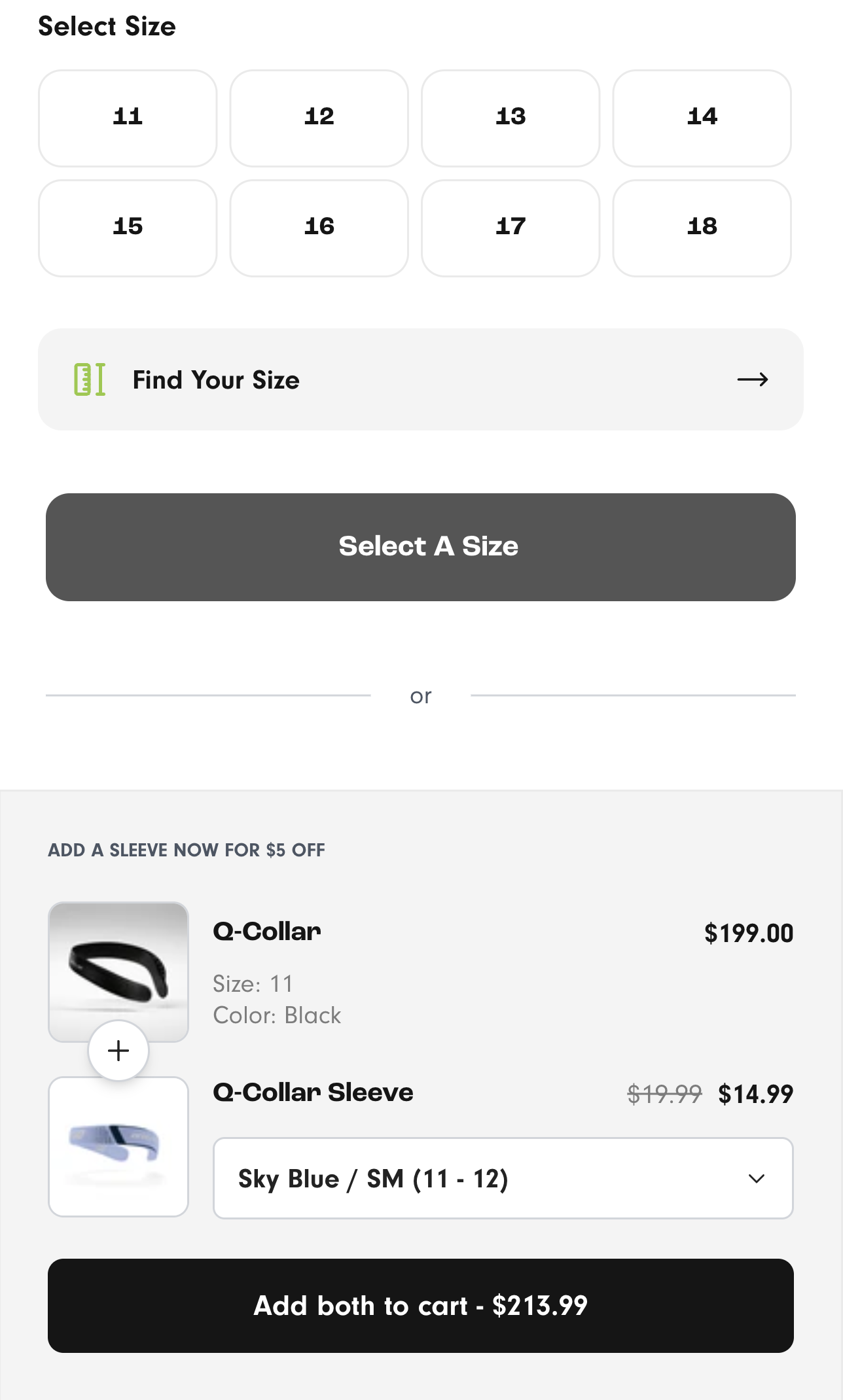 Boosting AOV with Collar and Sleeve Bundle Promotion on PDP – Variation screenshot