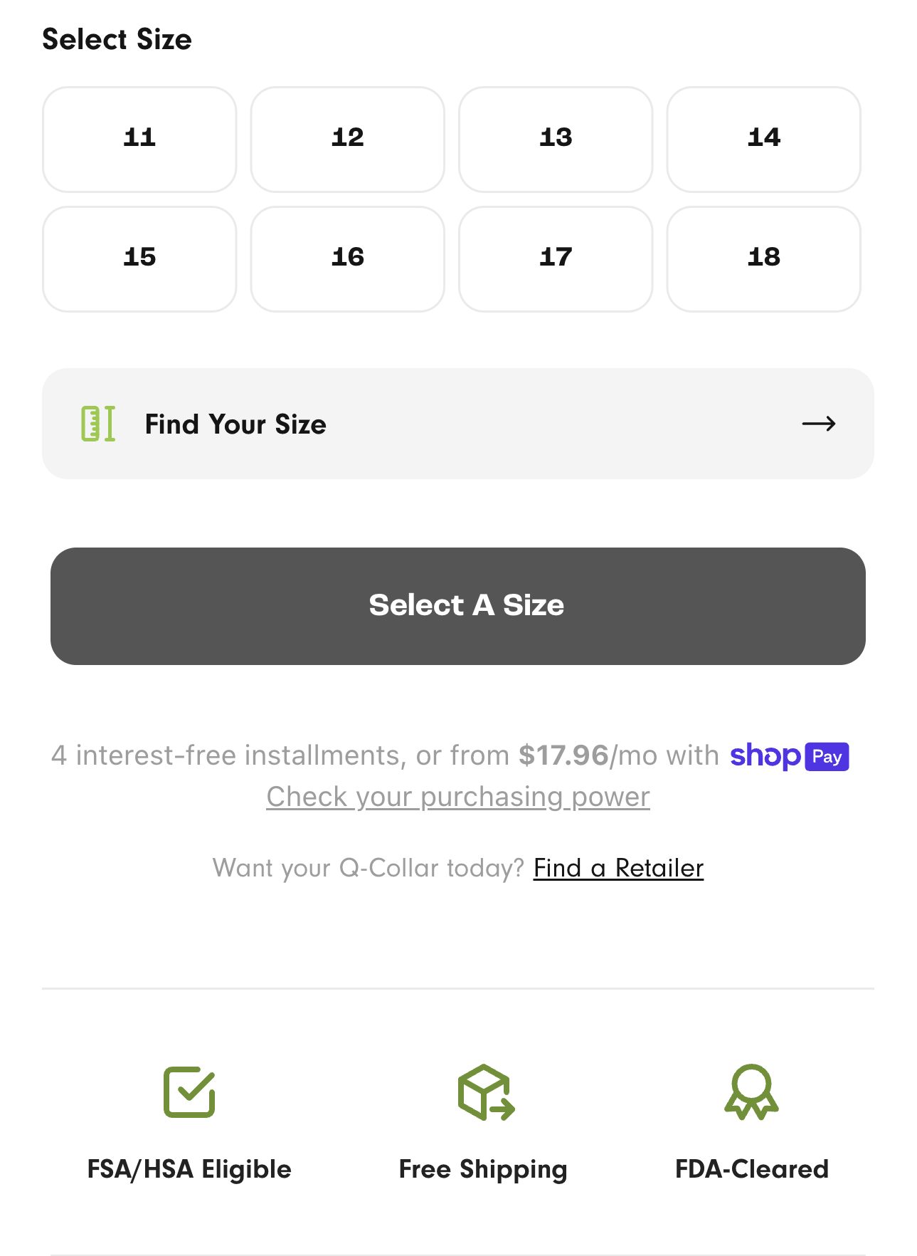 Boosting AOV with Collar and Sleeve Bundle Promotion on PDP – Control screenshot