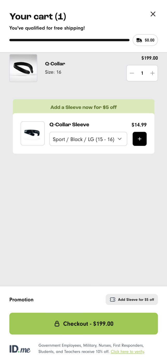 Mini-cart redesign with prominent checkout button boosts conversions and revenue – Variation screenshot