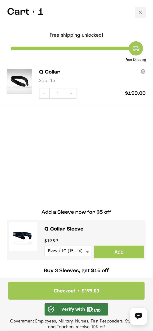 Mini-cart redesign with prominent checkout button boosts conversions and revenue – Control screenshot