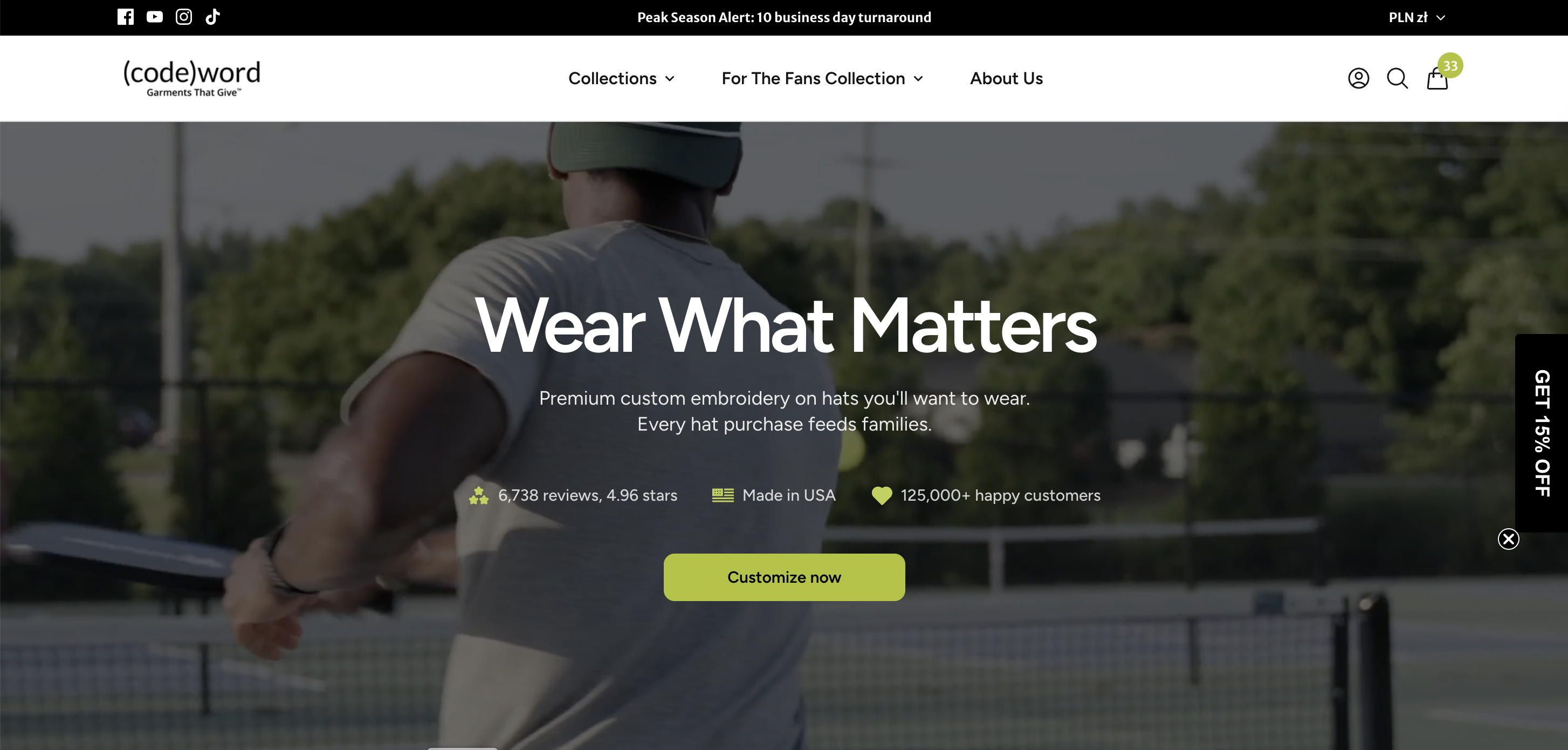 Persistent "Customize Your Own Hat" Button Boosts Navigation Visibility and User Engagement – Control screenshot