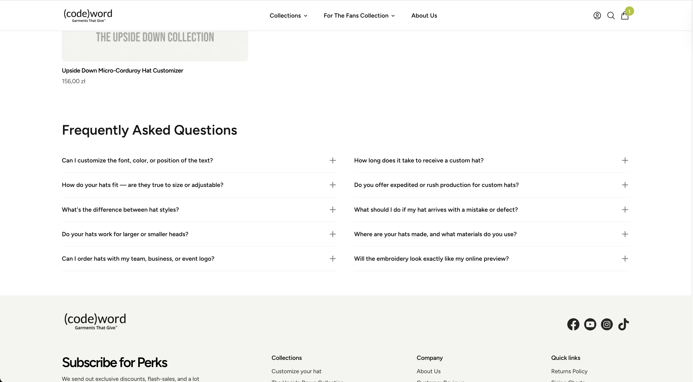 Customer review-inspired FAQs on collection pages – Variation screenshot