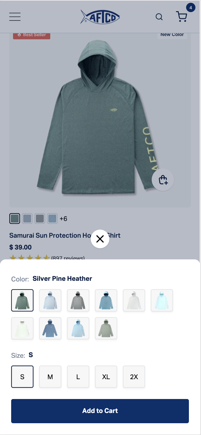 Floating Add-to-Cart Button on Mobile Collection Pages Boosts Purchase Convenience – Variation screenshot