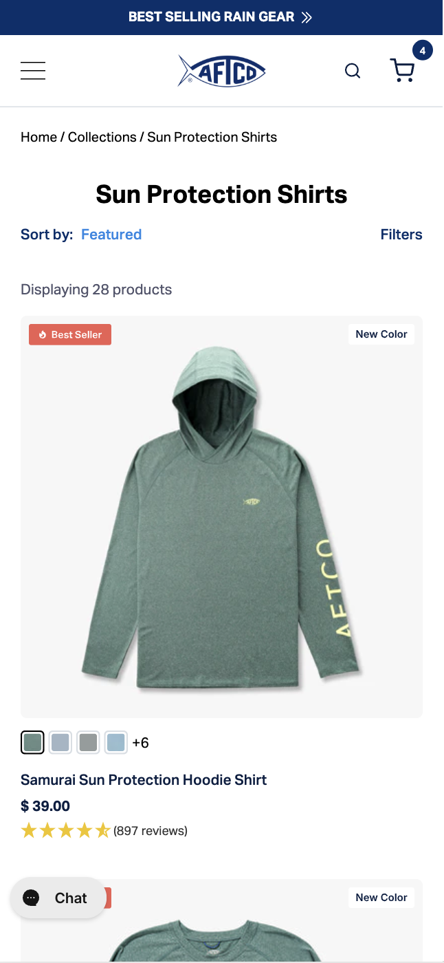 Floating Add-to-Cart Button on Mobile Collection Pages Boosts Purchase Convenience – Control screenshot