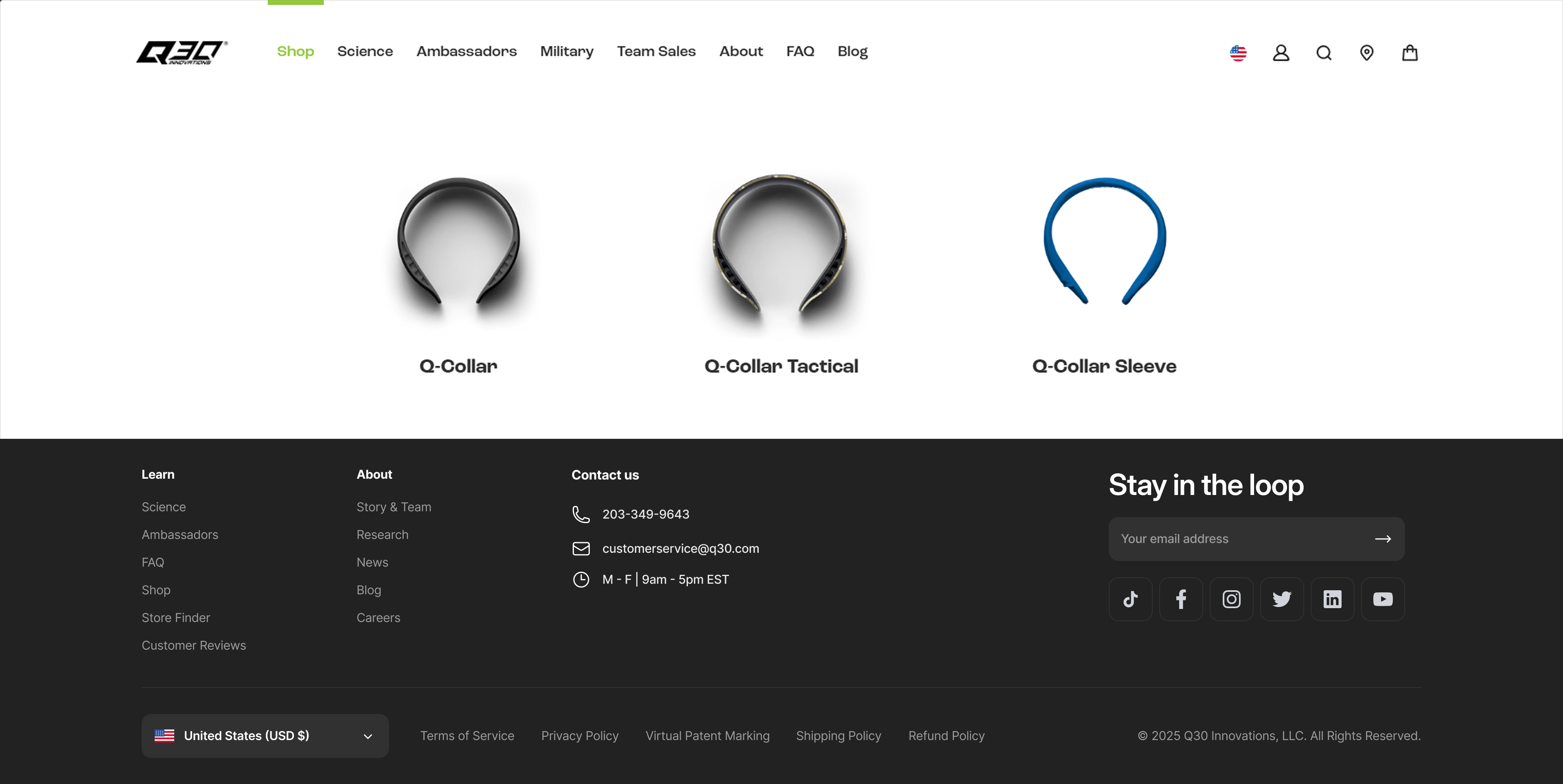 Website footer and header redesign – Control screenshot