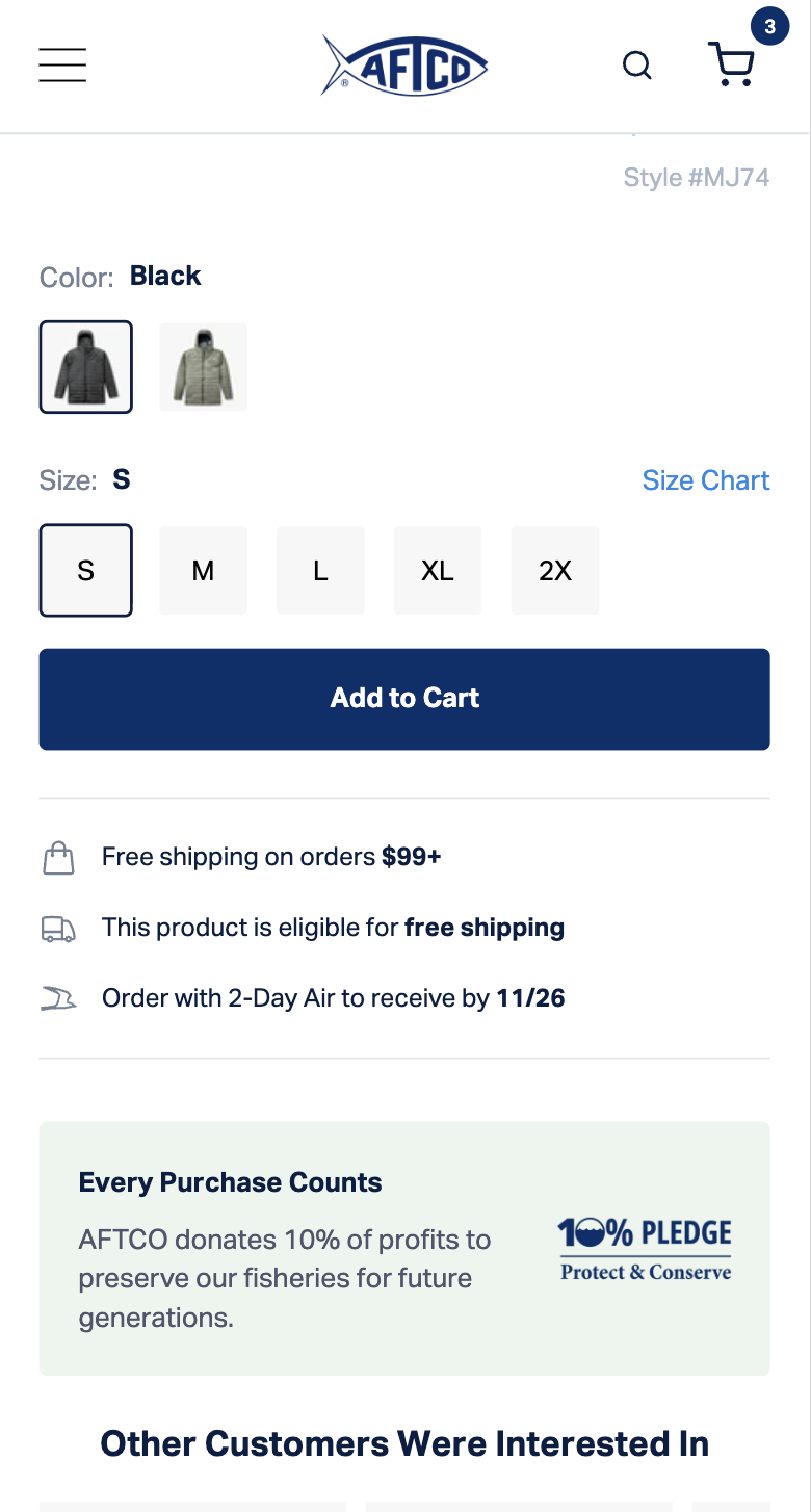 Streamlined Free Shipping Messages Boost Conversion Clarity on Product Pages – Control screenshot