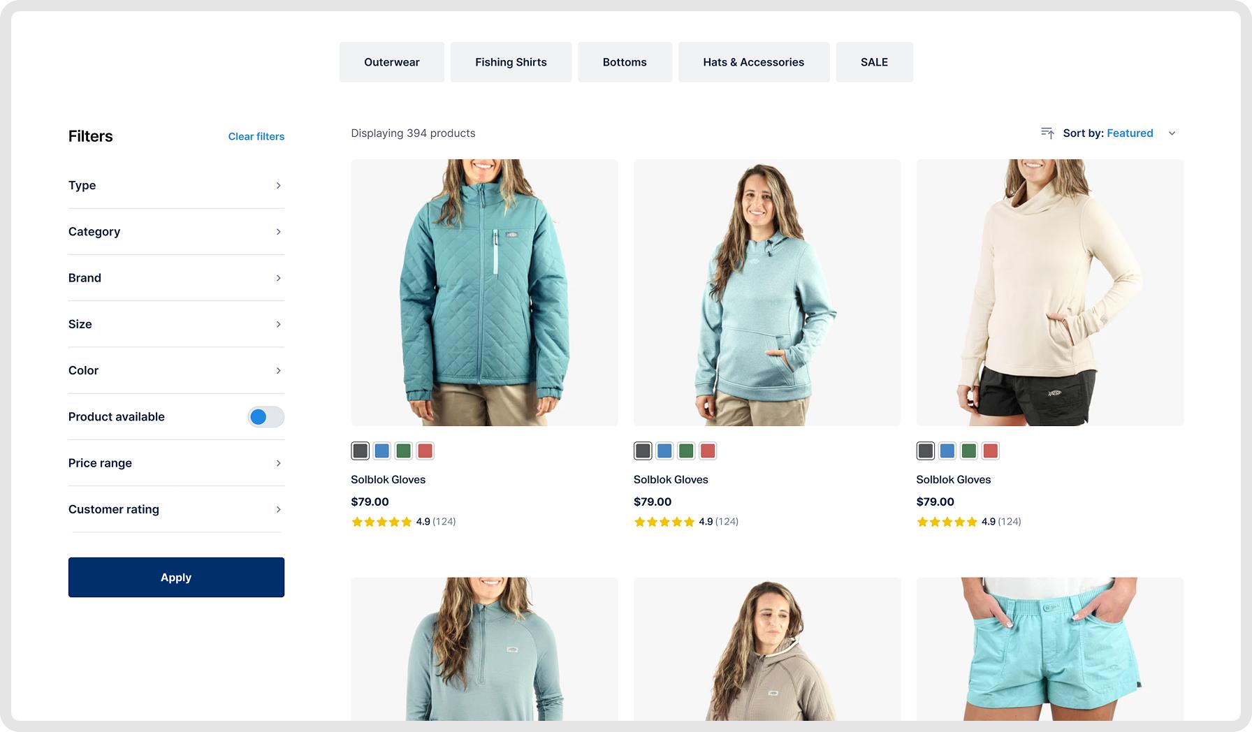 Two-Column Filters Layout – Variation screenshot
